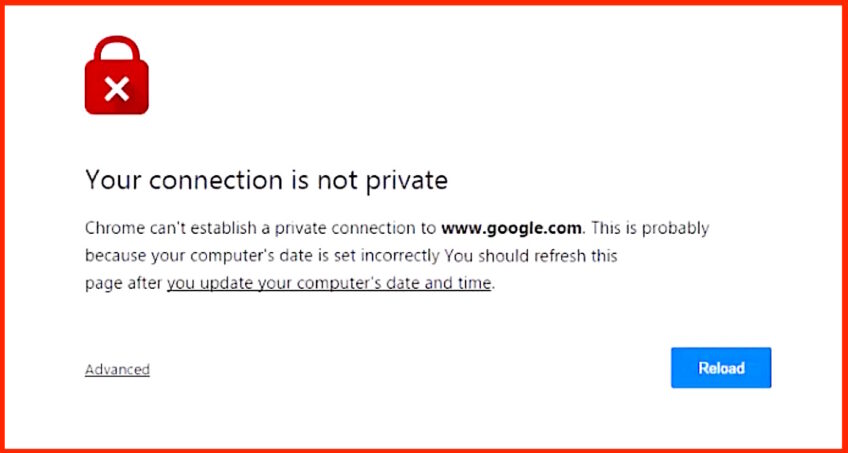Your Connection is not private